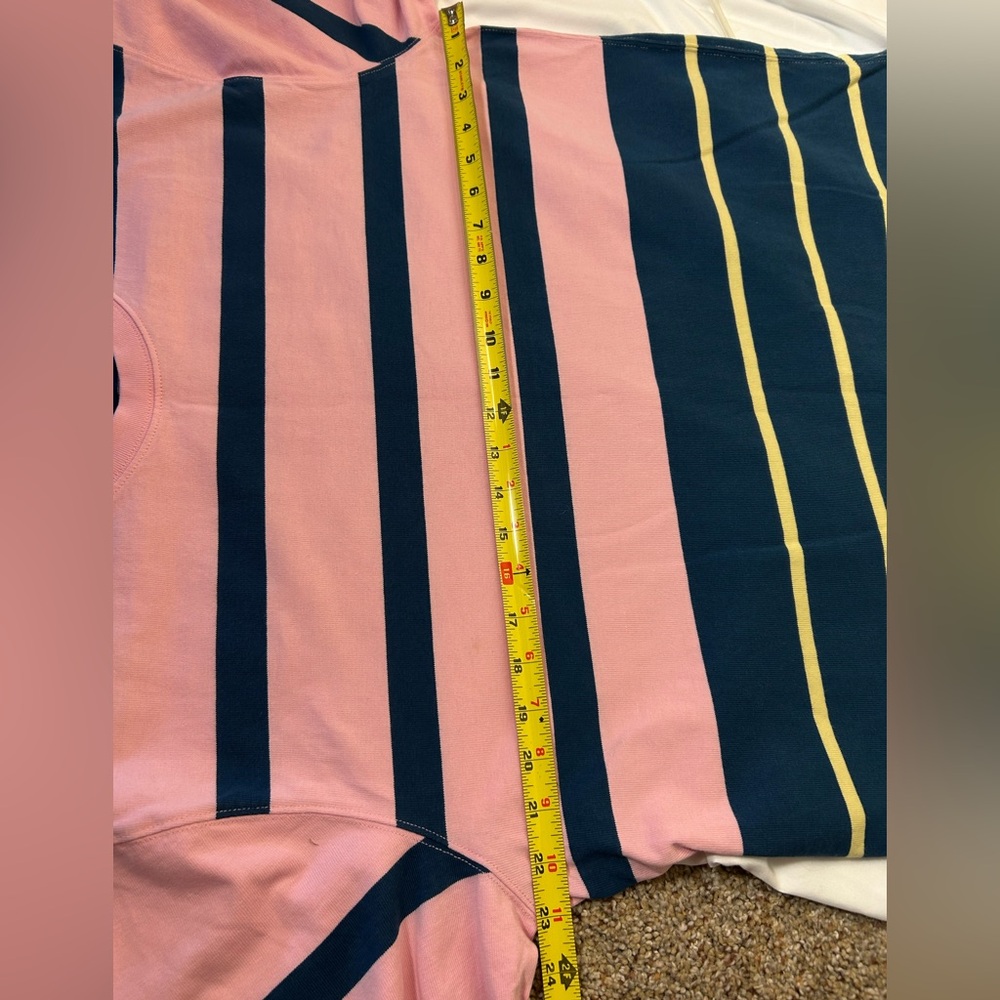 J. Crew Pink and Navy Crew Neck Shirt SIZE LARGE - Picture 7 of 8